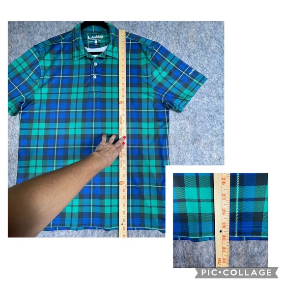 Chubbies Saint Andrew Plaid Tartan Country Club Preppy Golf Polo Shirt Sz L - Picture 13 of 16